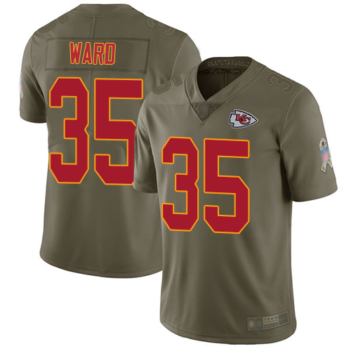 Men Kansas City Chiefs #35 Ward Charvarius Limited Olive 2017 Salute to Service Football Nike NFL Jersey->nfl t-shirts->Sports Accessory